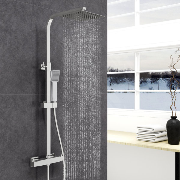 Belfry Bathroom Flatley Thermostatic Shower With Fixed Shower Head